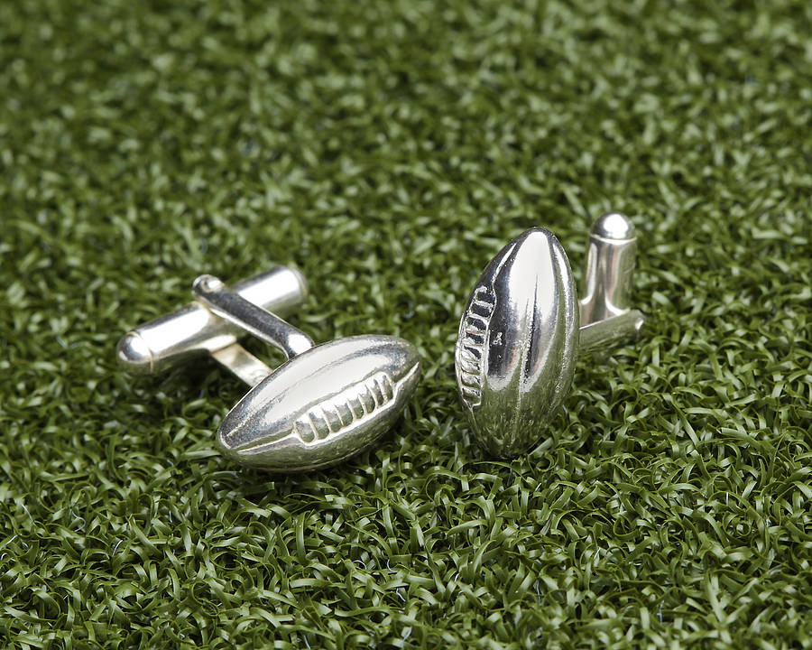 Rugby ball sale cufflinks sterling silver